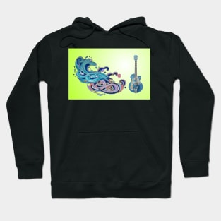 blue gitar in windy moonlight Hoodie